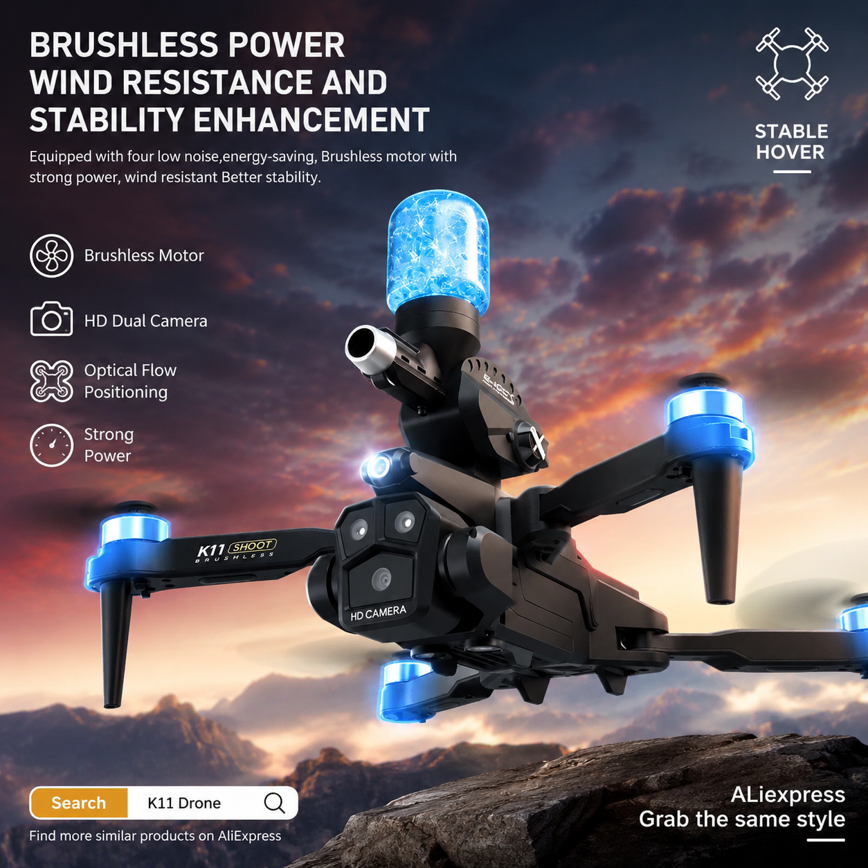K11MAX Drone with Water Bombs  – Drone Gimbal Mount Bewertung und Preis