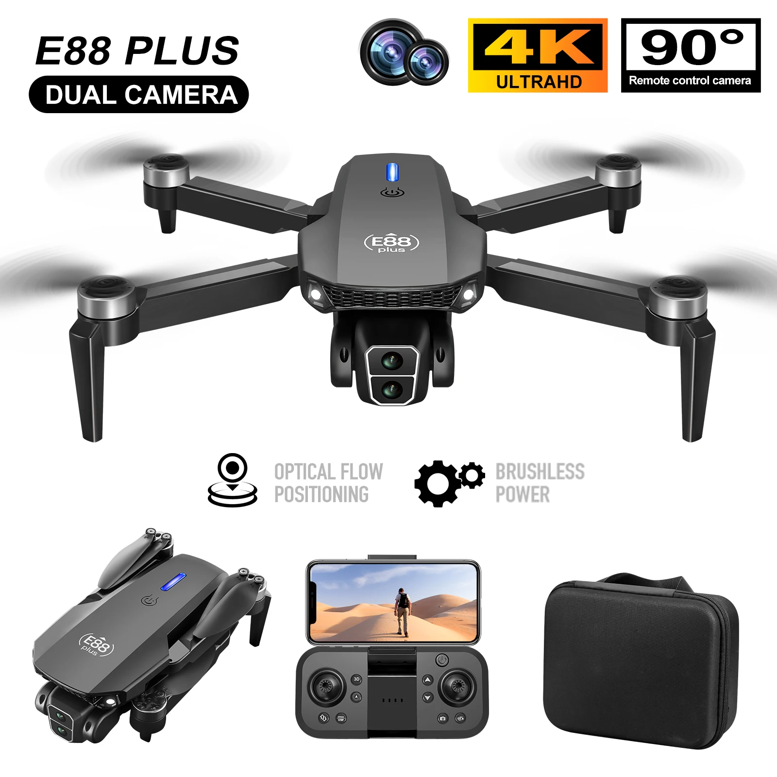 New E88 Plus Quadcopter Drone: – Drone Gimbal Brushless Bewertung und Preis